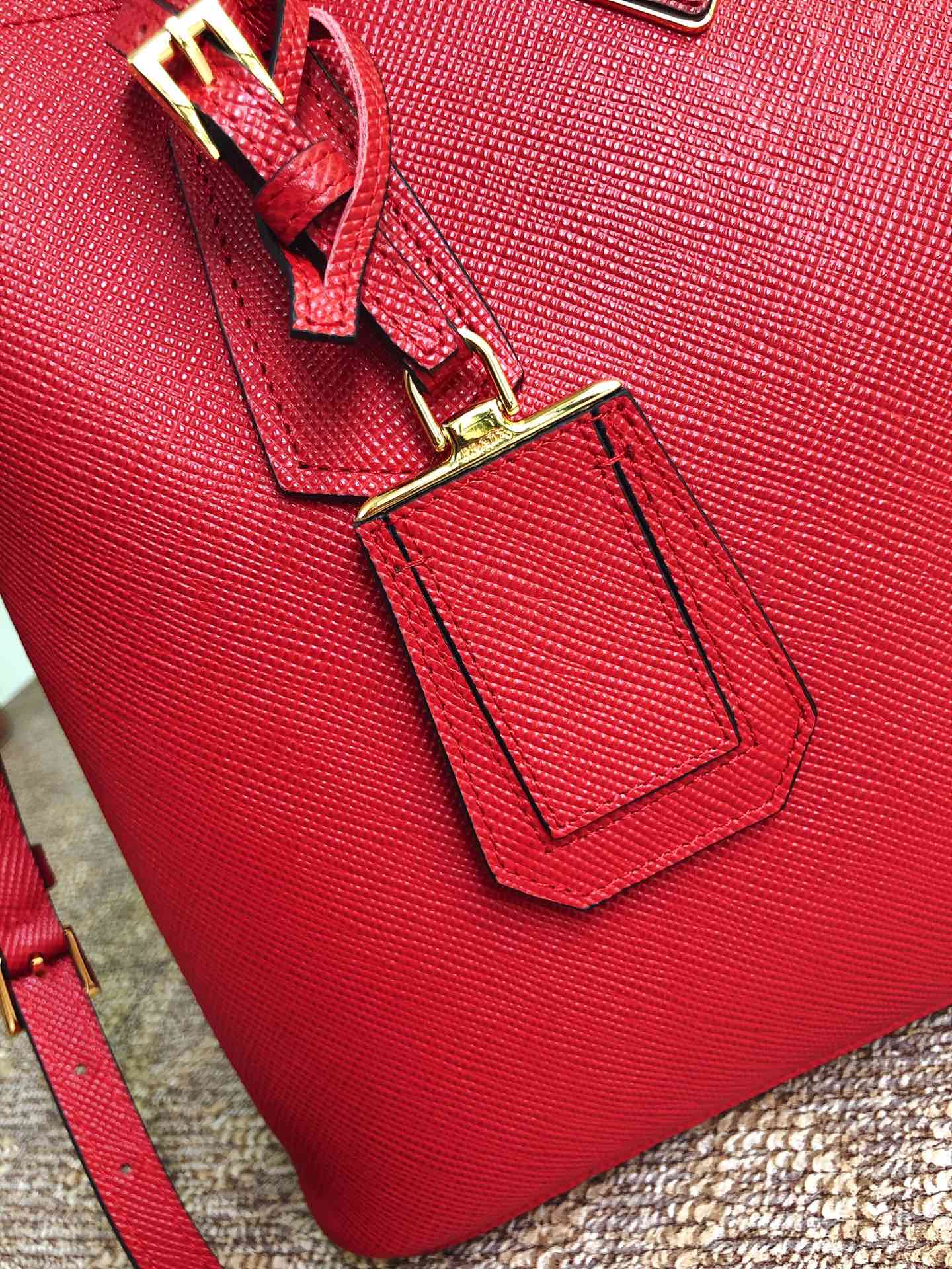 Prada Double Saffiano Leather Bag Shoulder Bag Red 1BG775